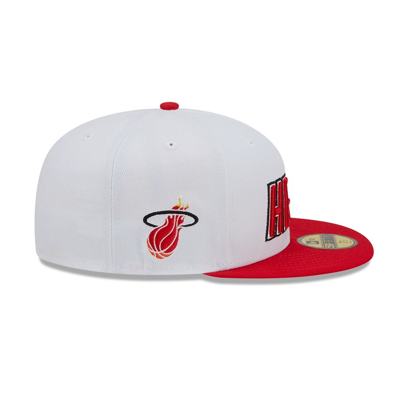 59fifty New Era Miami Heat NBA Classic Fitted Gorras Blancos | DN4853169