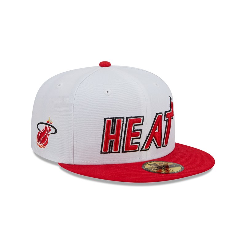 59fifty New Era Miami Heat NBA Classic Fitted Gorras Blancos | DN4853169