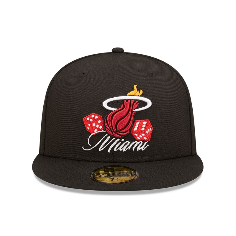 59fifty New Era Miami Heat Roller Fitted Gorras Negros | RK8514369