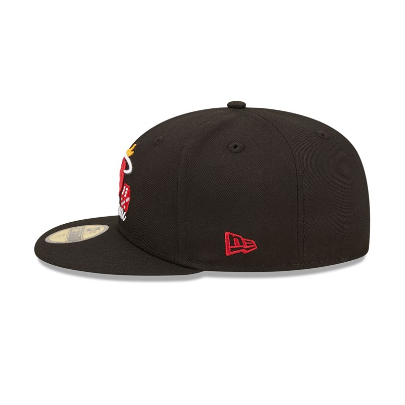 59fifty New Era Miami Heat Roller Fitted Gorras Negros | RK8514369