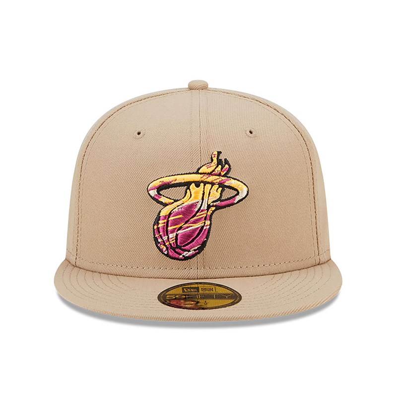 59fifty New Era Miami Heat Team Neon Fitted Gorras Marrom | RH4785169