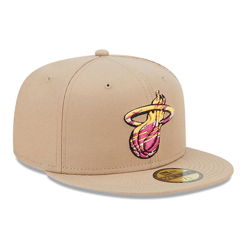 59fifty New Era Miami Heat Team Neon Fitted Gorras Marrom | RH4785169