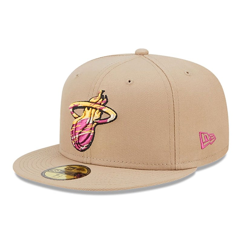 59fifty New Era Miami Heat Team Neon Fitted Gorras Marrom | RH4785169