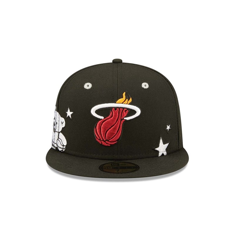 59fifty New Era Miami Heat Teddy Fitted Gorras Negros | LU2607915