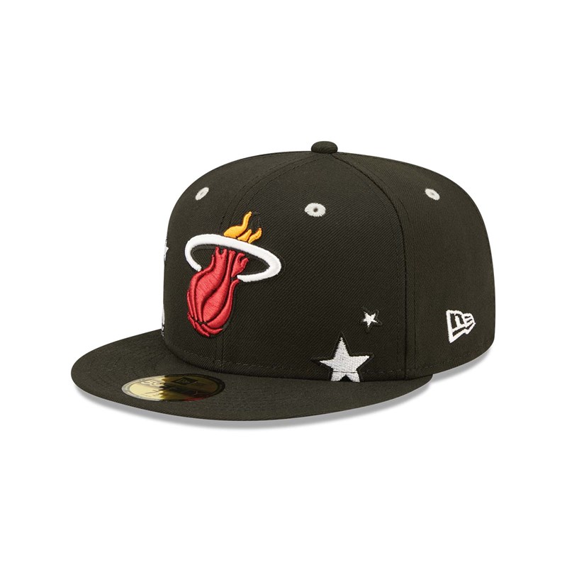 59fifty New Era Miami Heat Teddy Fitted Gorras Negros | LU2607915