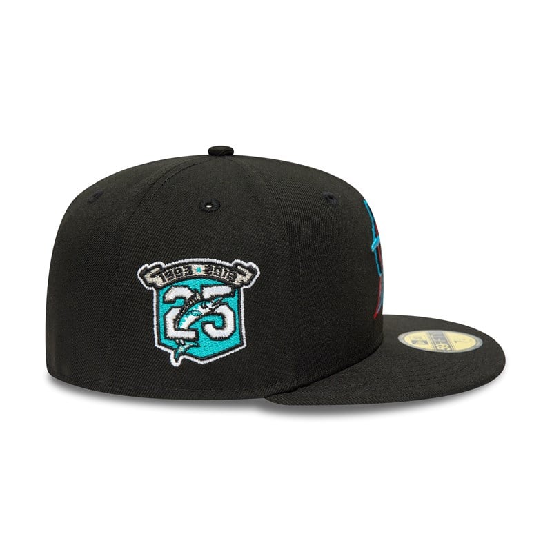 59fifty New Era Miami Marlins 25th Anniversary Fitted Gorras Negros | RO9162378