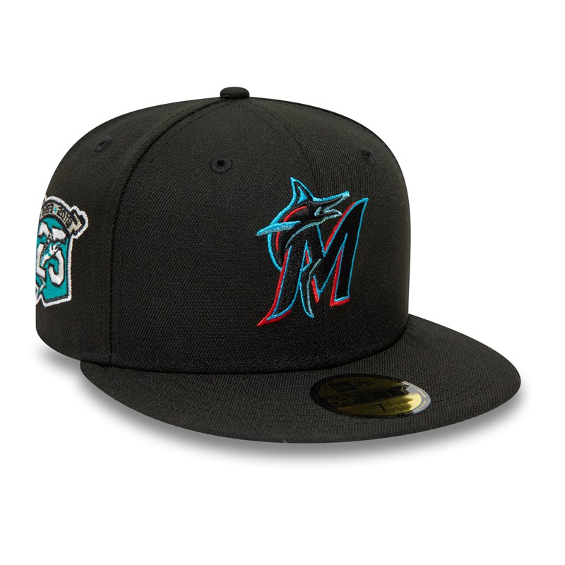 59fifty New Era Miami Marlins 25th Anniversary Fitted Gorras Negros | RO9162378