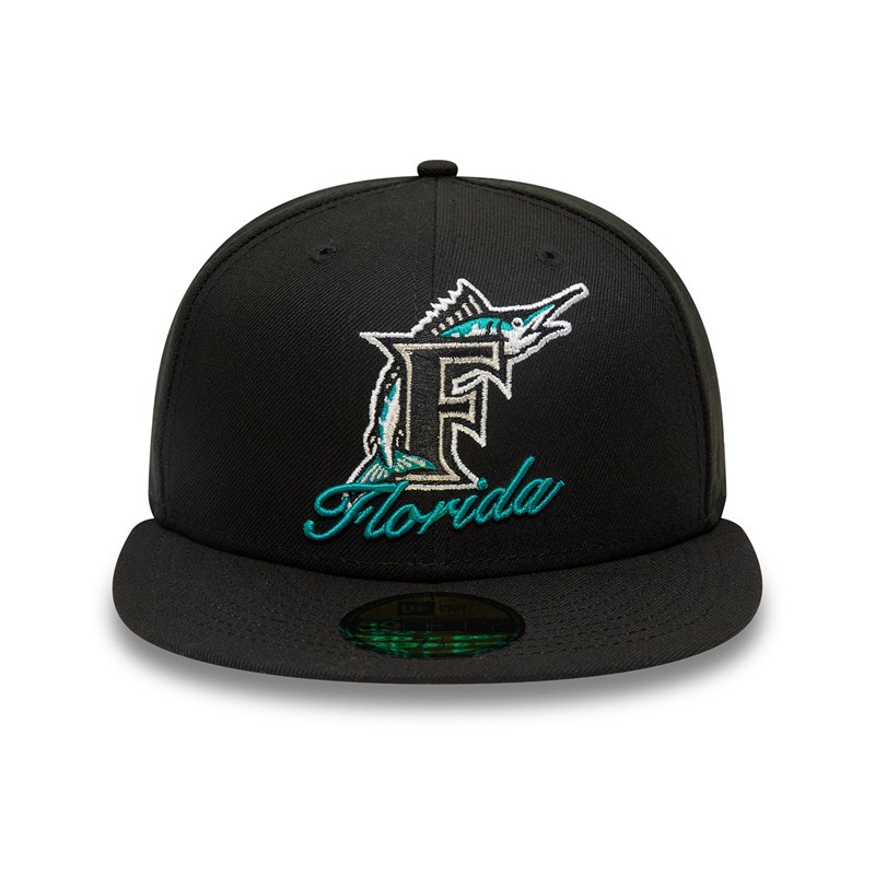 59fifty New Era Miami Marlins Dual Logo Fitted Gorras Negros | ZI6741529