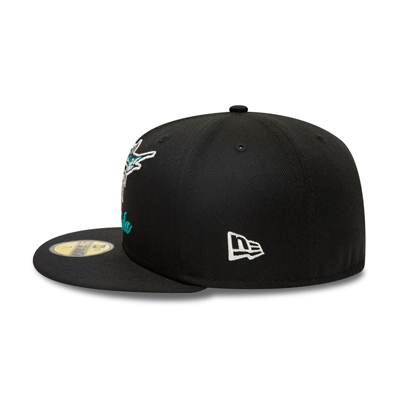 59fifty New Era Miami Marlins Dual Logo Fitted Gorras Negros | ZI6741529