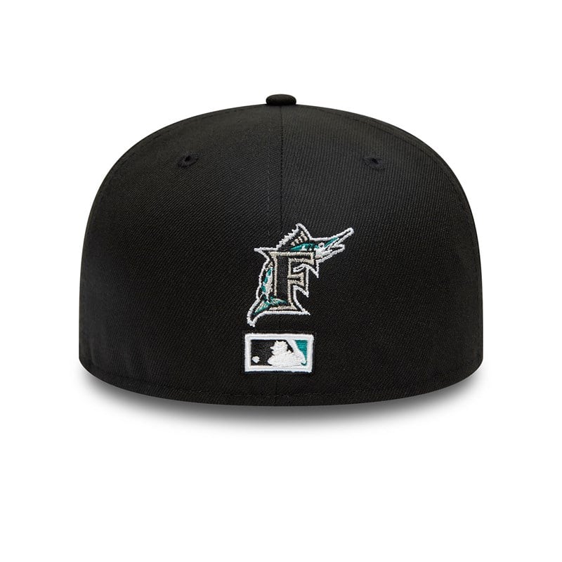 59fifty New Era Miami Marlins Dual Logo Fitted Gorras Negros | ZI6741529