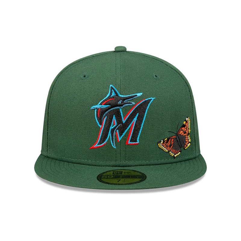 59fifty New Era Miami Marlins Felt X MLB Fitted Gorras Verdes | XG4512063