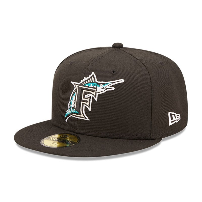 59fifty New Era Miami Marlins MLB Cloud Fitted Gorras Negros | IO1604289