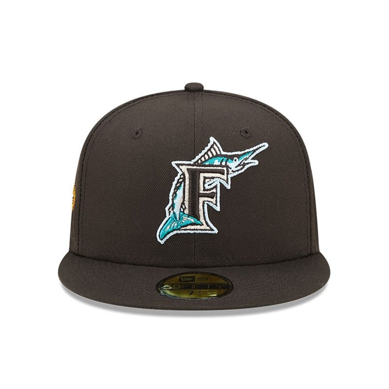 59fifty New Era Miami Marlins MLB Cloud Fitted Gorras Negros | QG7429086