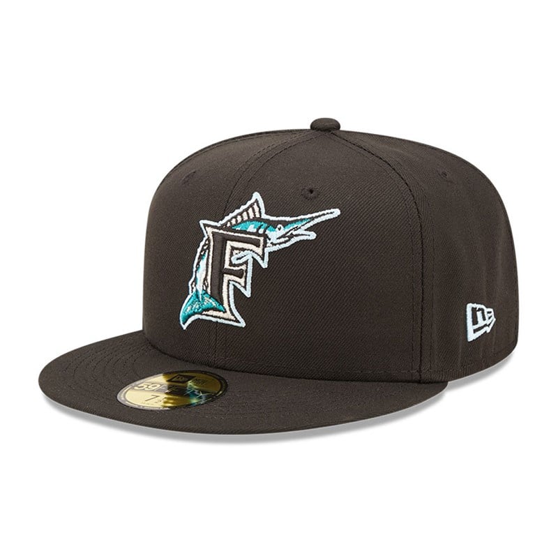 59fifty New Era Miami Marlins MLB Cloud Fitted Gorras Negros | QG7429086