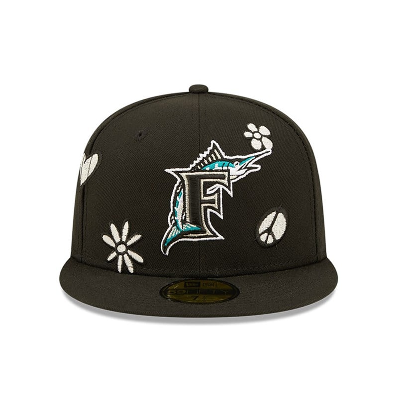 59fifty New Era Miami Marlins MLB Sunlight Pop Gorras Negros | BN3695217