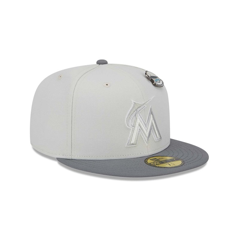 59fifty New Era Miami Marlins Outer Space Fitted Gorras Grises | PT2763419