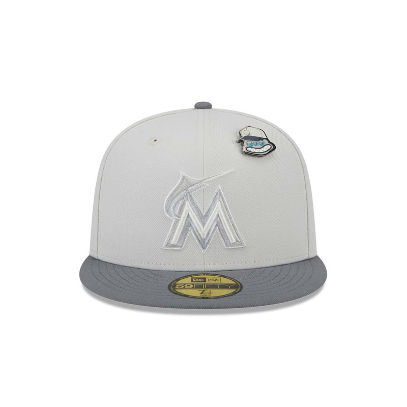 59fifty New Era Miami Marlins Outer Space Fitted Gorras Grises | PT2763419