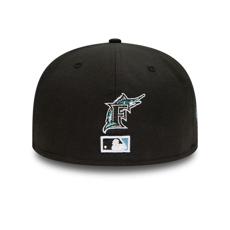 59fifty New Era Miami Marlins Side Patch Bloom Fitted Gorras Negros | PI0538496