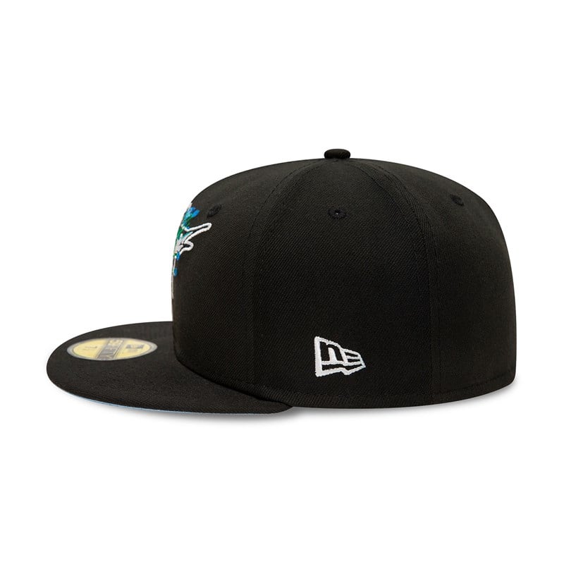 59fifty New Era Miami Marlins Side Patch Bloom Fitted Gorras Negros | PI0538496