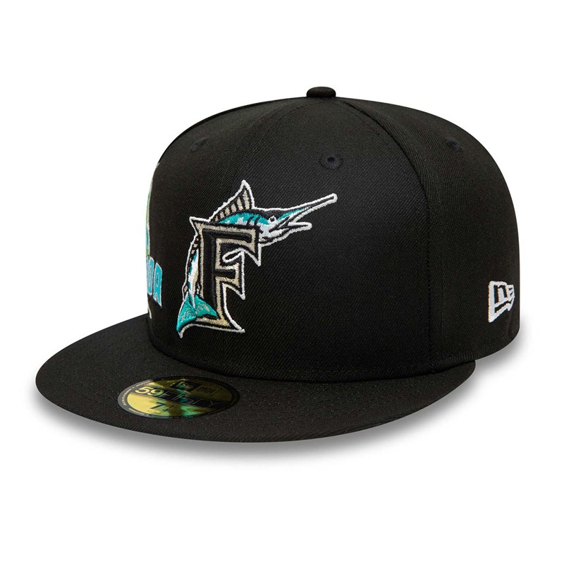 59fifty New Era Miami Marlins Stateview Fitted Gorras Negros | BK2403897