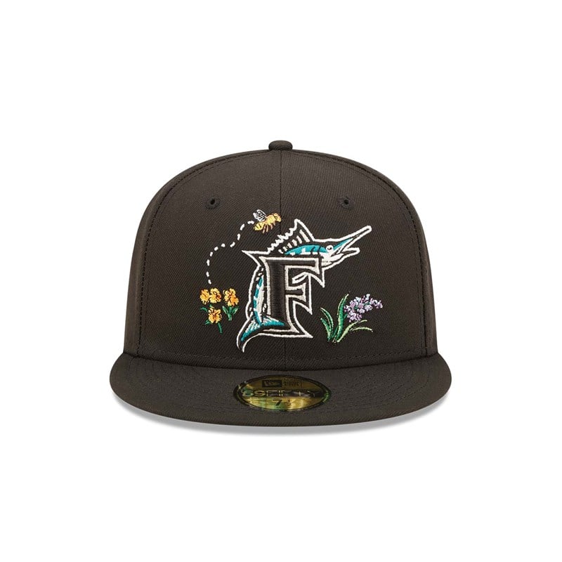 59fifty New Era Miami Marlins Watercolour Floral Gorras Negros | VC9478065