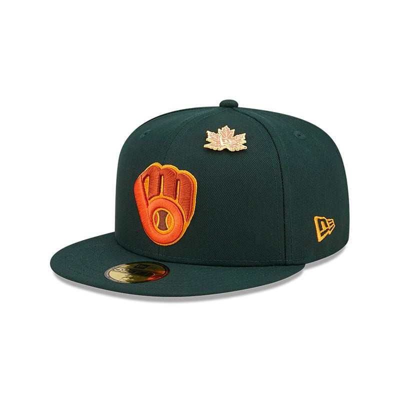 59fifty New Era Milwaukee Brewers Leafy Fitted Gorras Verdes | SR2609381