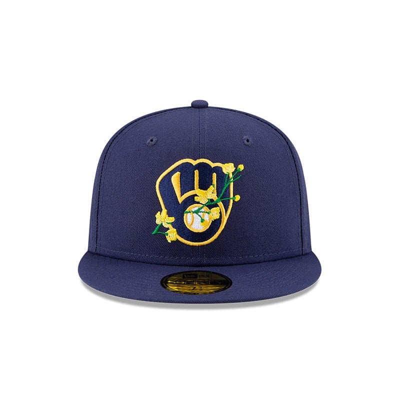 59fifty New Era Milwaukee Brewers Side Patch Bloom Fitted Gorras Azules | SO5408267