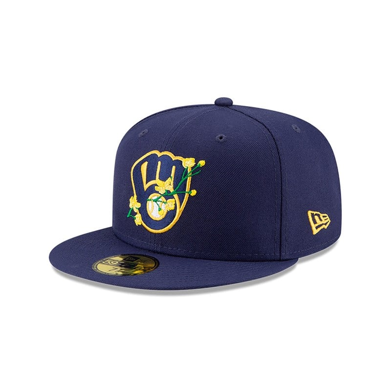 59fifty New Era Milwaukee Brewers Side Patch Bloom Fitted Gorras Azules | SO5408267