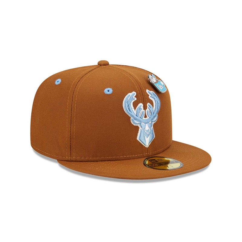 59fifty New Era Milwaukee Bucks Hot Cocoa Fitted Gorras Marrom | QW1276540