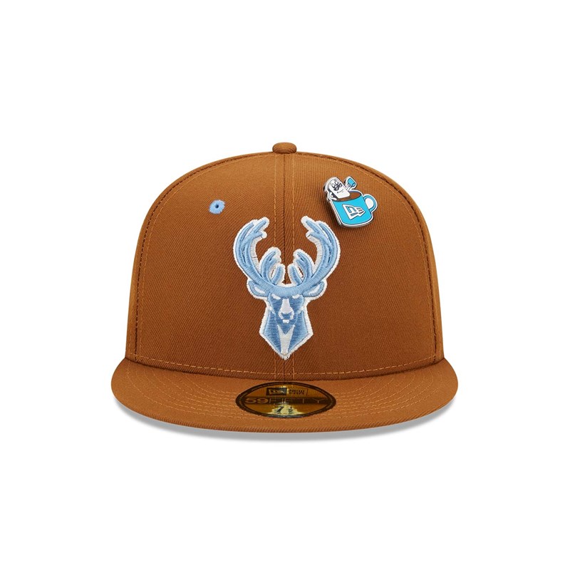 59fifty New Era Milwaukee Bucks Hot Cocoa Fitted Gorras Marrom | QW1276540