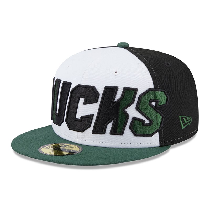 59fifty New Era Milwaukee Bucks NBA Back Half Fitted Gorras Verdes | QM8243916