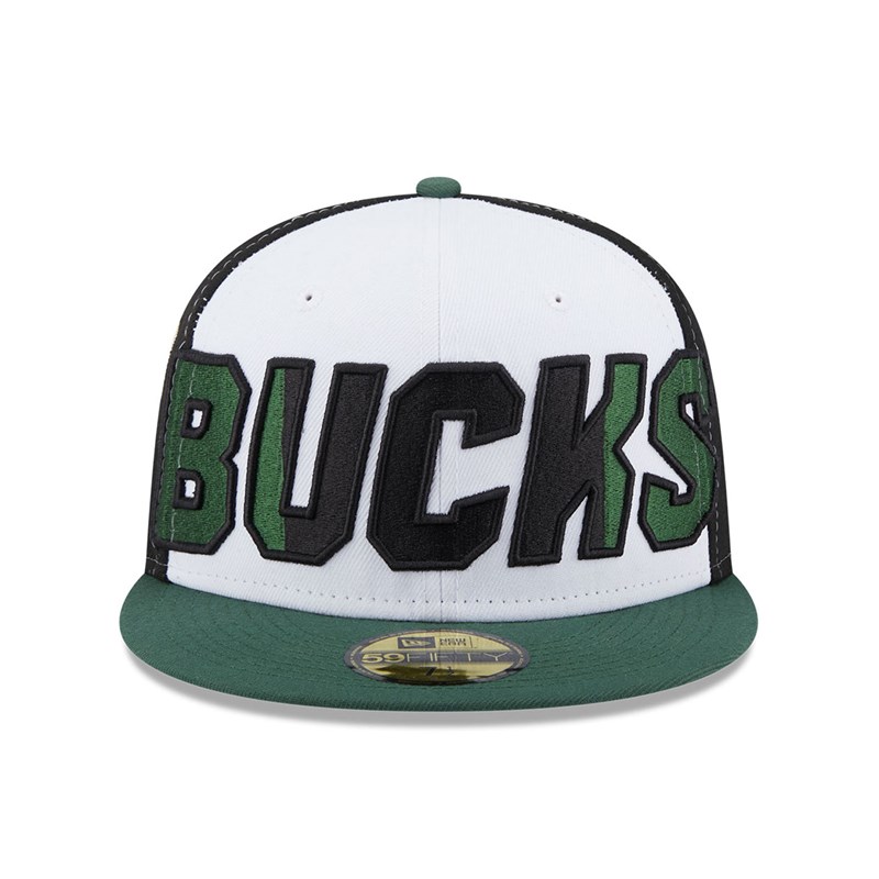 59fifty New Era Milwaukee Bucks NBA Back Half Fitted Gorras Verdes | QM8243916