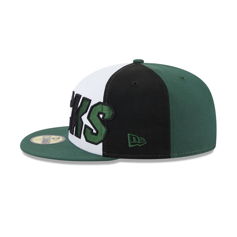 59fifty New Era Milwaukee Bucks NBA Back Half Fitted Gorras Verdes | QM8243916