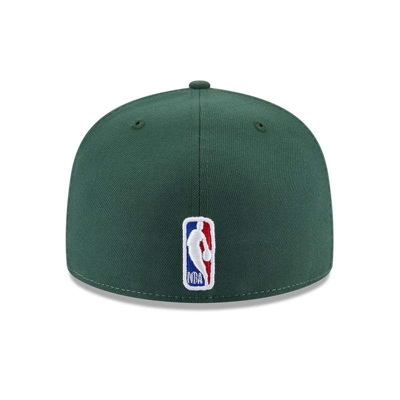 59fifty New Era Milwaukee Bucks NBA Back Half Fitted Gorras Verdes | QM8243916