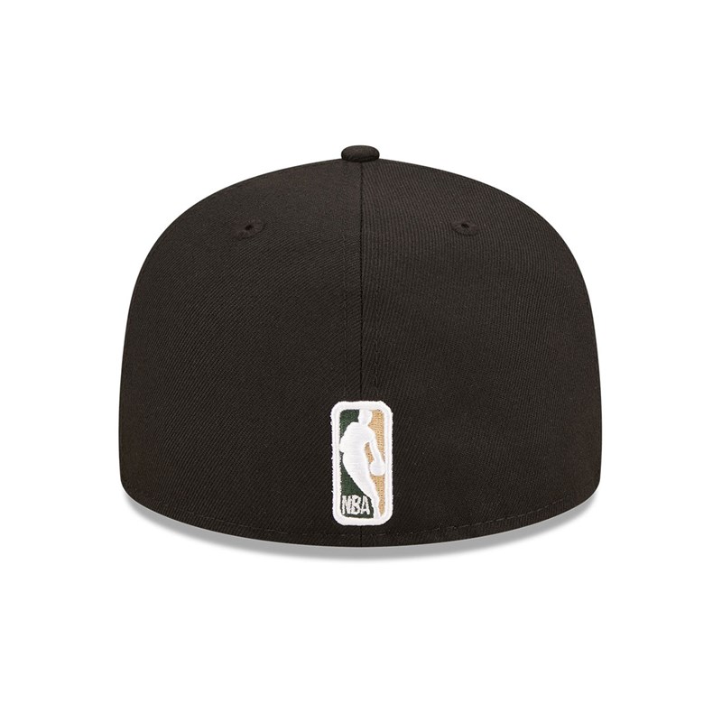 59fifty New Era Milwaukee Bucks Roller Fitted Gorras Negros | PX9826304