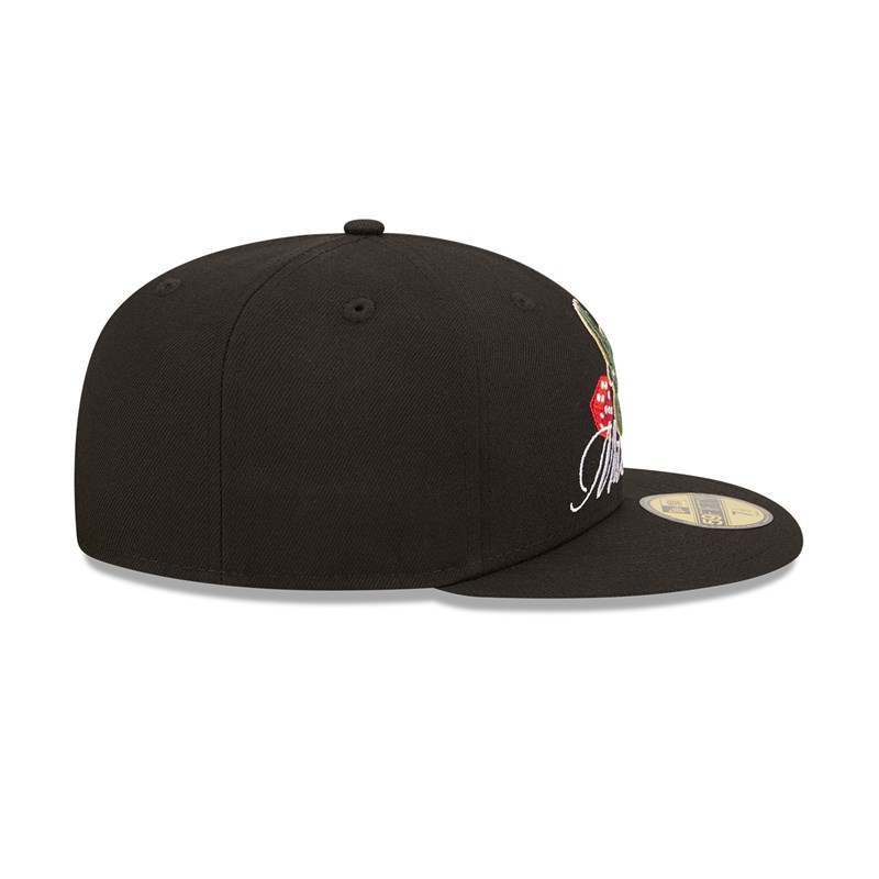 59fifty New Era Milwaukee Bucks Roller Fitted Gorras Negros | PX9826304