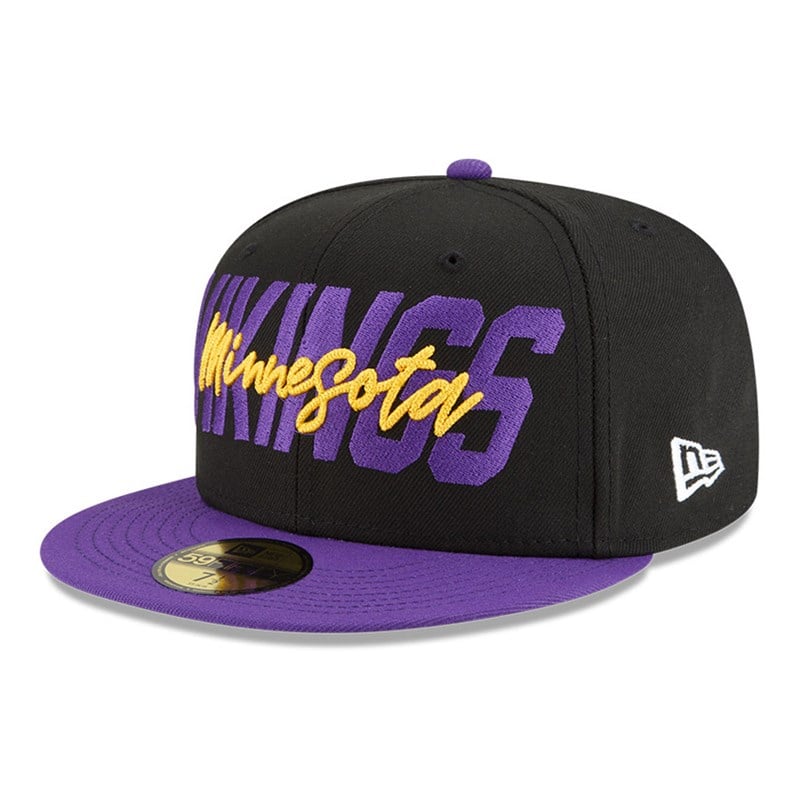 59fifty New Era Minnesota Vikings NFL Draft Fitted Gorras Negros | VG3514792