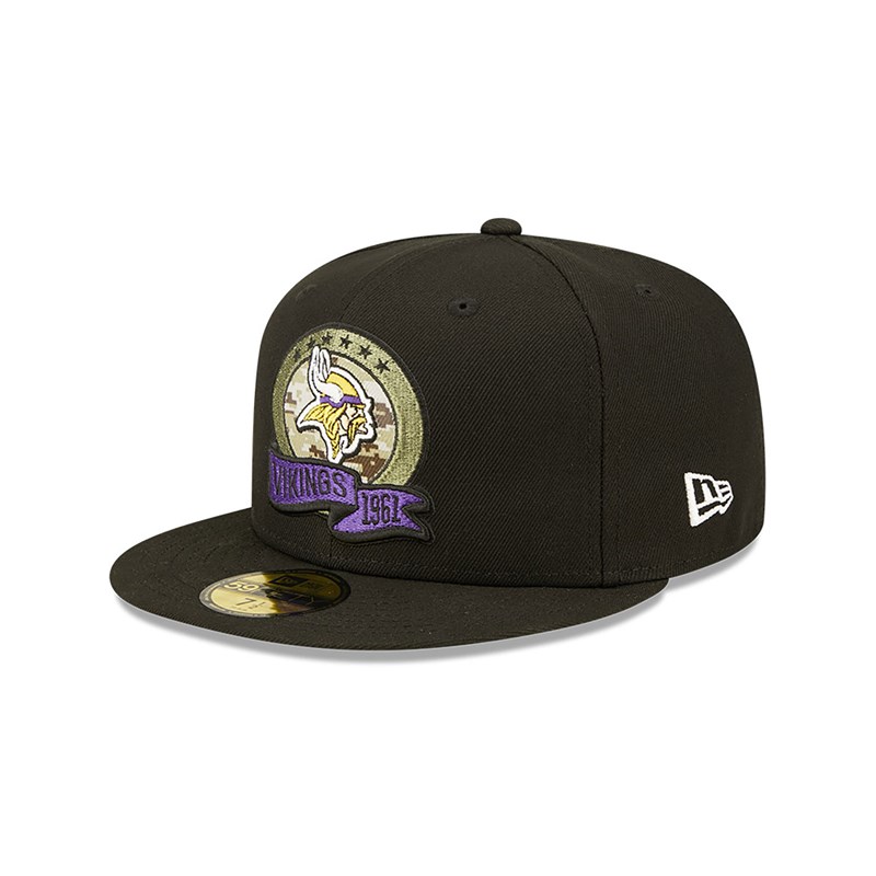 59fifty New Era Minnestota Vikings NFL Salute To Service Fitted Gorras Negros | OK7590361