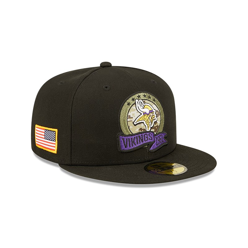 59fifty New Era Minnestota Vikings NFL Salute To Service Fitted Gorras Negros | OK7590361