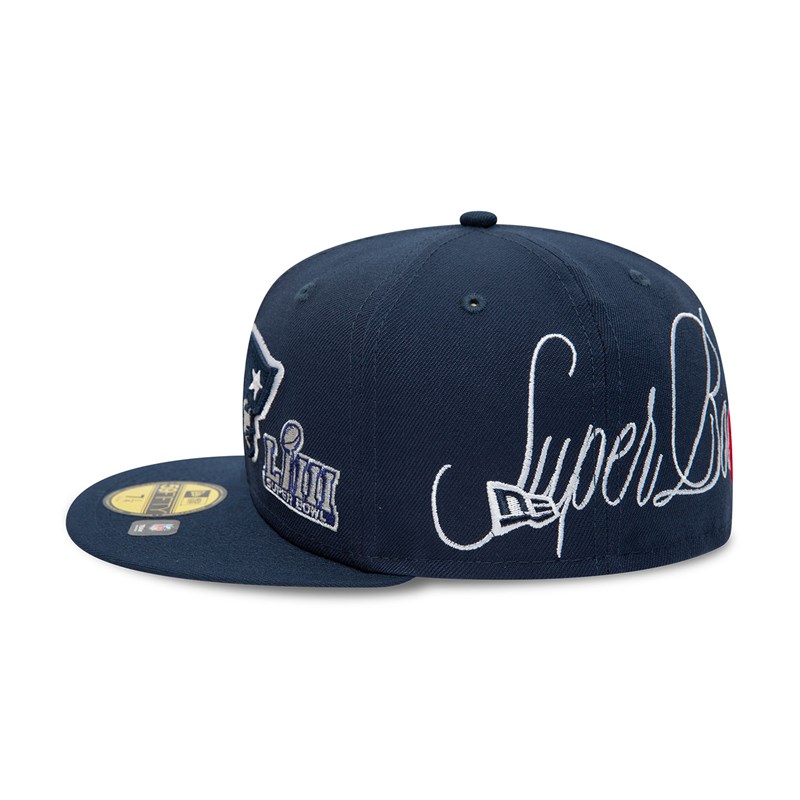 59fifty New Era New England Patriots Historic Champs Fitted Gorras Azules | HO0392816