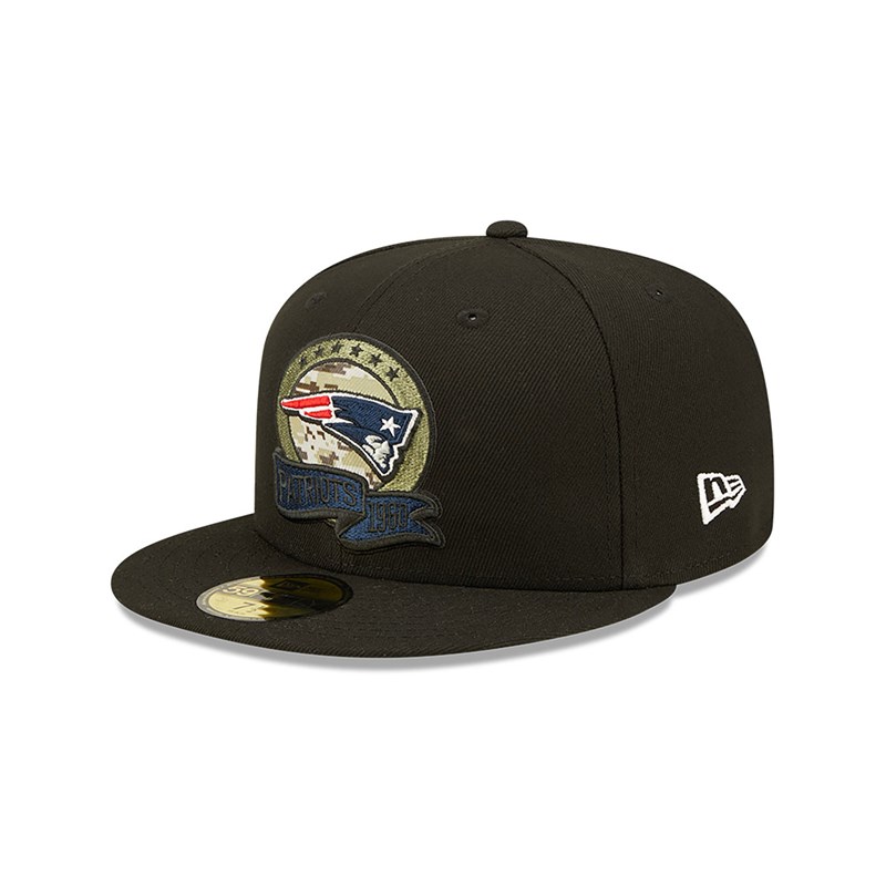 59fifty New Era New England Patriots NFL Salute To Service Fitted Gorras Negros | DQ7314826