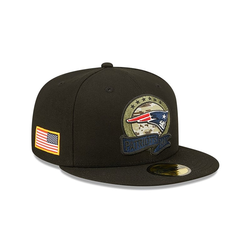 59fifty New Era New England Patriots NFL Salute To Service Fitted Gorras Negros | DQ7314826