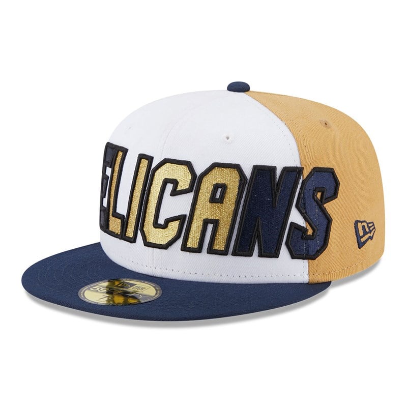 59fifty New Era New Orleans Pelicans NBA Back Half Fitted Gorras Azules | HY5490128