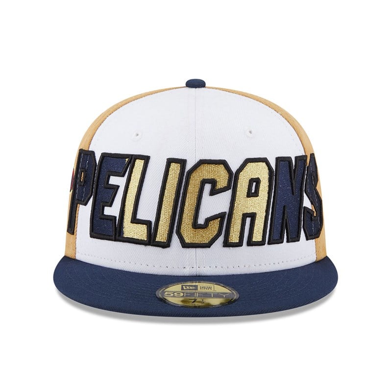 59fifty New Era New Orleans Pelicans NBA Back Half Fitted Gorras Azules | HY5490128