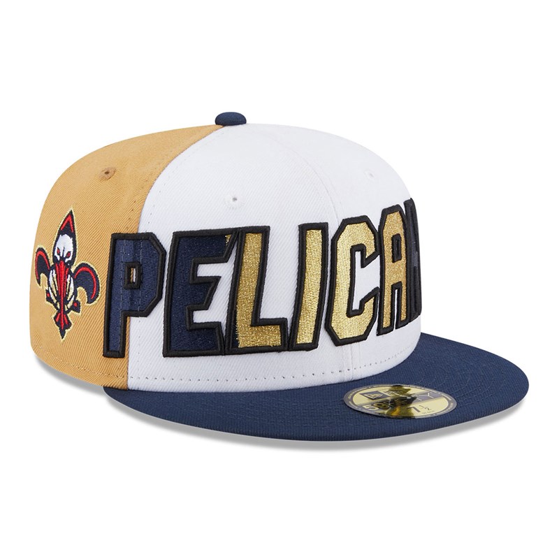 59fifty New Era New Orleans Pelicans NBA Back Half Fitted Gorras Azules | HY5490128