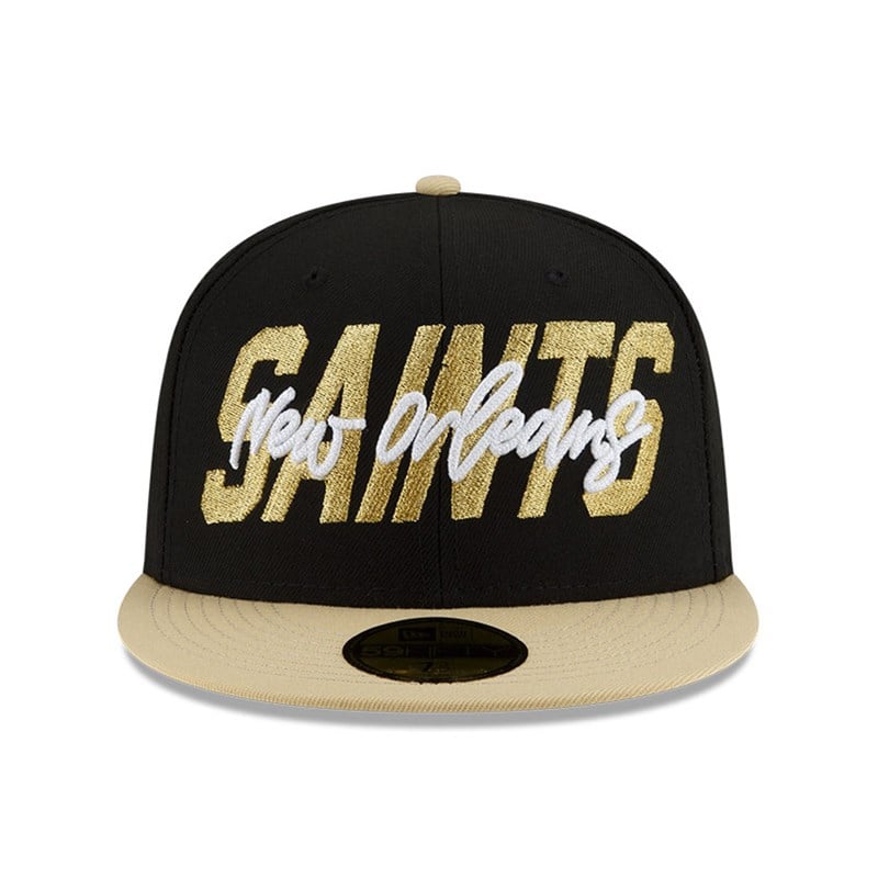 59fifty New Era New Orleans Saints NFL Draft Fitted Gorras Negros | UE2679103