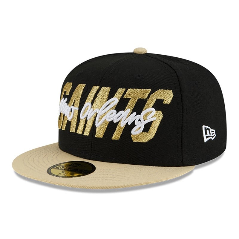 59fifty New Era New Orleans Saints NFL Draft Fitted Gorras Negros | UE2679103