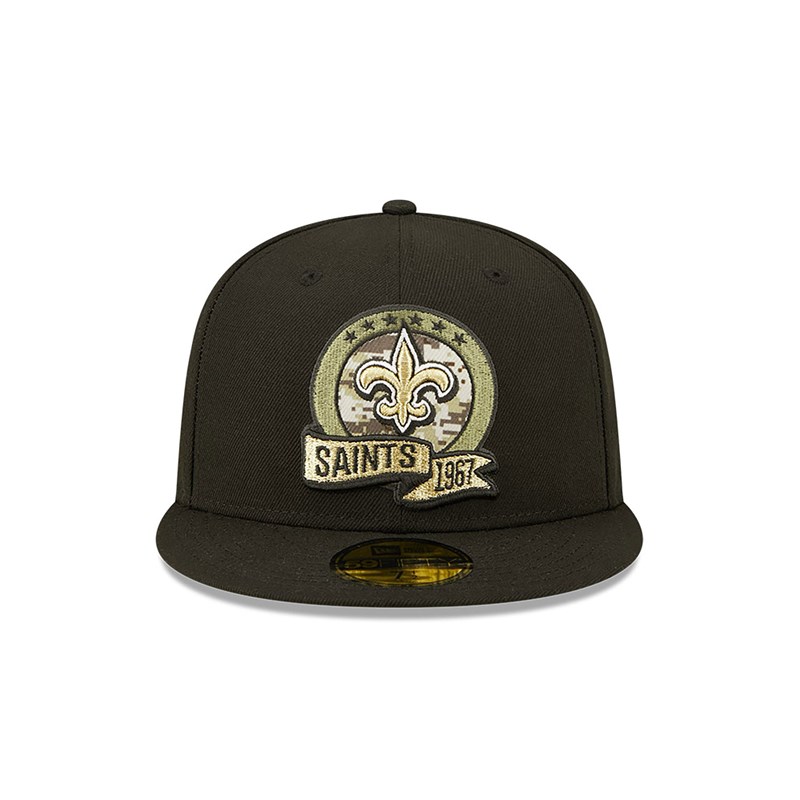 59fifty New Era New Orleans Saints NFL Salute To Service Fitted Gorras Negros | TV4296103