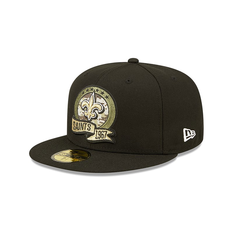 59fifty New Era New Orleans Saints NFL Salute To Service Fitted Gorras Negros | TV4296103