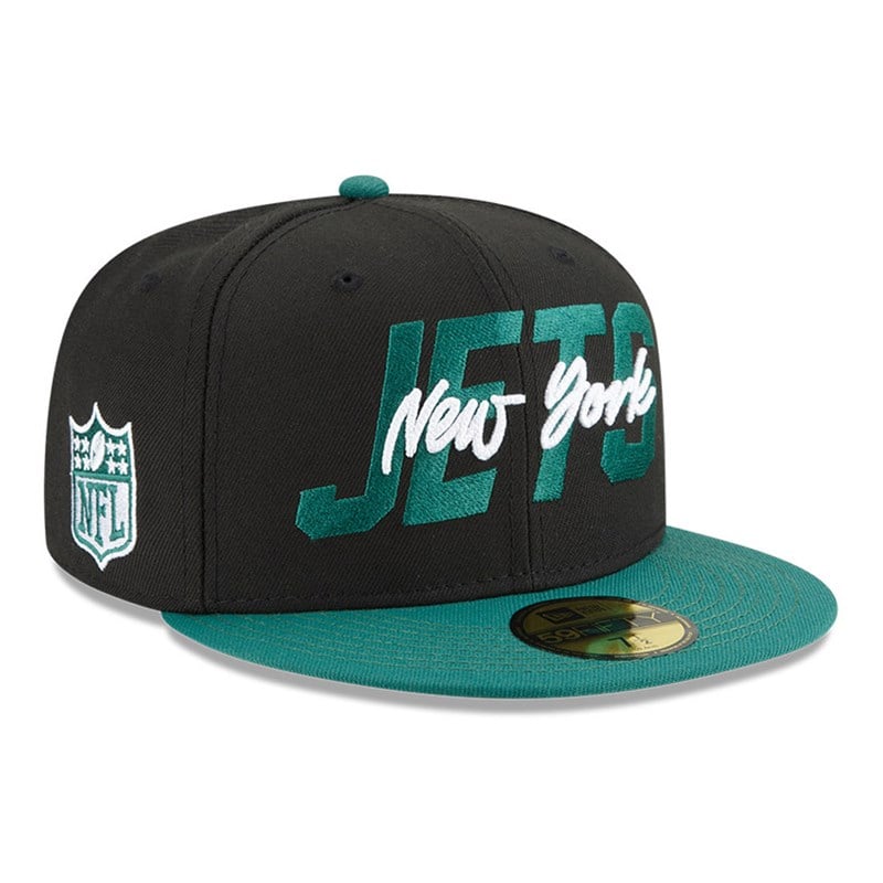 59fifty New Era New York Jets NFL Draft Fitted Gorras Negros | RF3867250